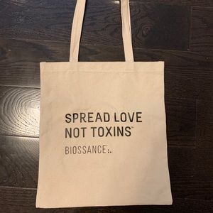 Biossance canvas tote bag